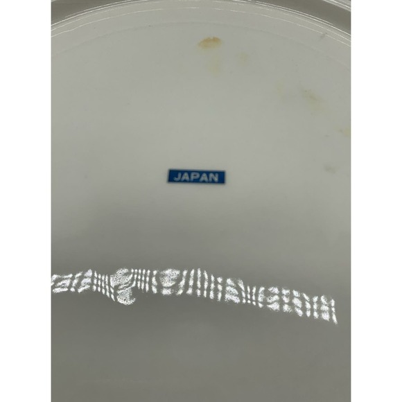 Vintage Japanese Indigo Blue Lotus Flower Koi Fish Plate Platter 12” - Picture 5 of 5